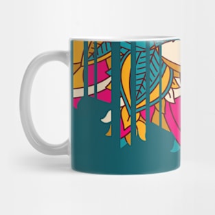 Multicoloured Floral design illustration pattern Mug